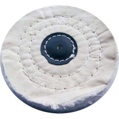 4" x 15 Ply Leather Center White Loose Unstitched Cotton Polishing Buffing Wheel for Hearing Aids Earmolds