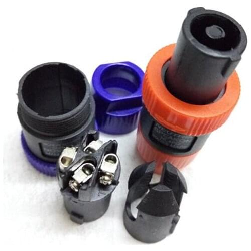 5pcs Self-locking 4-pin cassette audio plug Professional speaker plug Four-pin plug ohm head