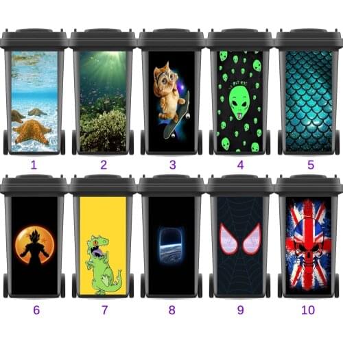 Abstract Adhesive Removable Waterproof Sticker Decals Renew Rubbish bin trash can Cover sticker Ktichen 120liter 240liter