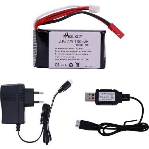Battery with Charger for Wltoys A949 A959 A969 A979 K929 LiPo Battery 7.4V 1100mah 903048 Lipo Battery For RC toy Helicopter Car