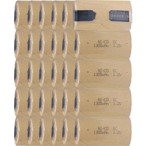 Fast delivery global shipping 30 pcs SC batteries power tool battery SUBC rechargeable batterie 1300mah nicd 42.5mm*22mm