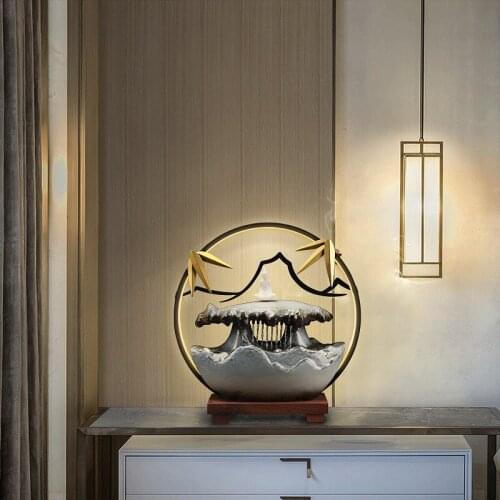 Home decoration accessories for living room feng shui water fountain indoor mini garden accessories living room decor figure