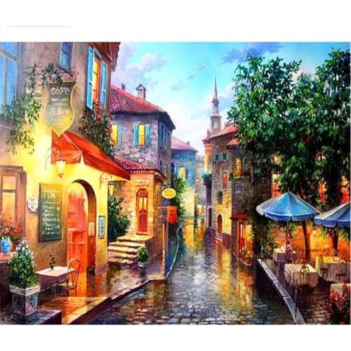 NEW Full Drill Diamond 5D DIY Diamond Painting Night street view Diamond Embroidery Cross Stitch Rhinestone Mosaic Painting
