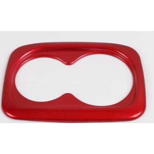 Car ABS Silver Red Carbon fiber Rear Seat Armrest Water Glass Bottle Cup Holder Cover Trim fit For Honda Civic 10th 2016-2019