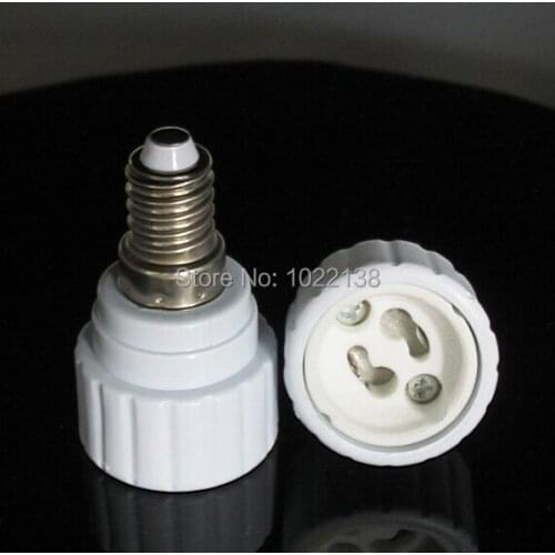 10PCS Free Shipping E14 to GU10 Adapter Converter, E14-GU10 Socket Base Lamp Adapter E14 to GU10