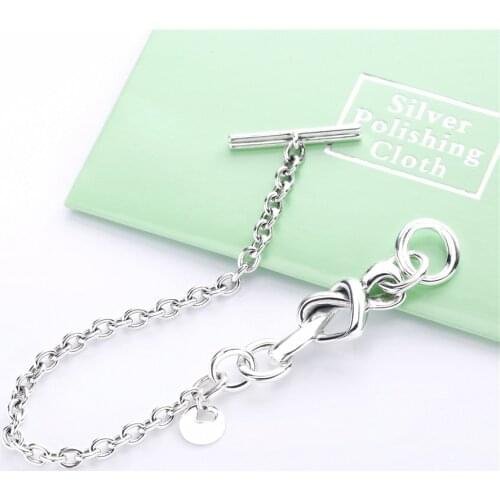 Free Shipping Authentic 925 Sterling silver Knotted Heart Bracelet Fit Original Charm Bracelets For Women DIY Jewelry S925 Bead