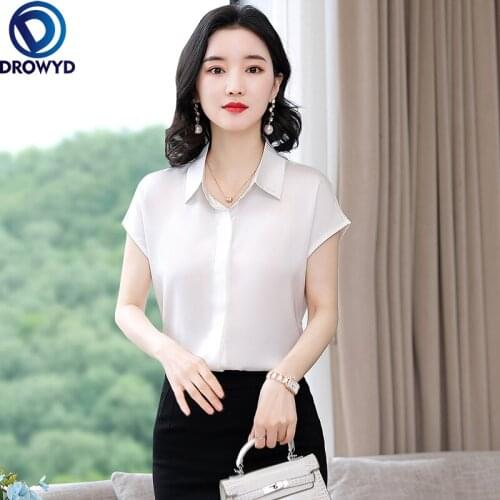 Blusas Mujer De Moda 2021 Verano Elegantes Plus Size Chiffon Blouse Women Short Sleeve Shirts Office Ladies Blouse Women Tops