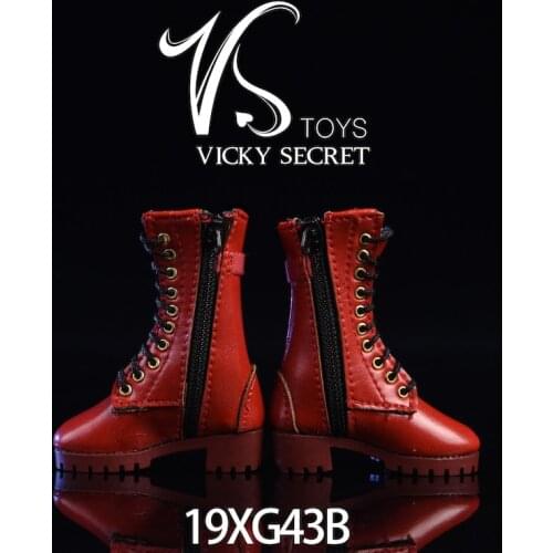 Mnotht 1/6 Zipper Boots 19XG43A/B/C Shoes Suitable for Female Soldiers Dolls Hollow Boots Leather Boots for Female Doll Body