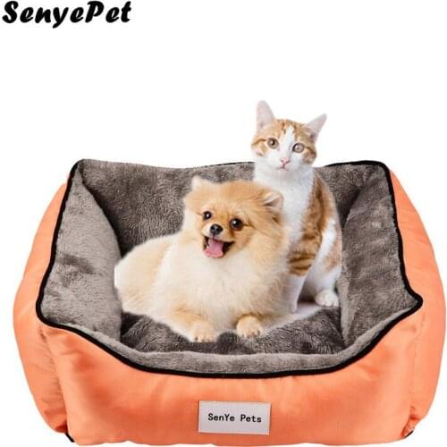 Brand Dog Sofa Pet Soft Fleece Waterproof Bottom Puppy Beds Autumn Winter Warm Pet Solid Bed For Small Medium Large Dog And Cat
