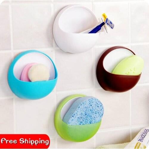 Bathroom Suction Cup Soap Drainer Rack Brief Soap Holder Wall Shelf Kitchen Storage Sponge Holder 4 Pieces/Lot Free Shipping