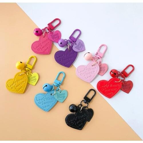 CHUNOU 8Colors Bell Heart Leather KeyChain Fashion Women Car Pendant Luxury Key Chain Accesorias Charm Handbag Keyring Wholesale