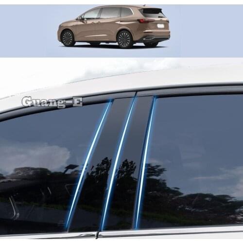 For Volkswagen VW VILORAN 2020-2021 2022 Car PC Material Pillar Post Cover Door Trim Window Piano Black Molding Sticker Plate