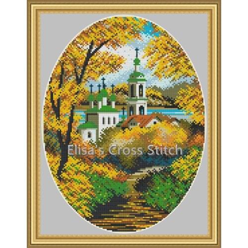 SJ049B Stich Cross Stitch Kits Craft Packages Cotton Seasons Painting Counted China DIY Needlework Embroidery Cross-Stitching