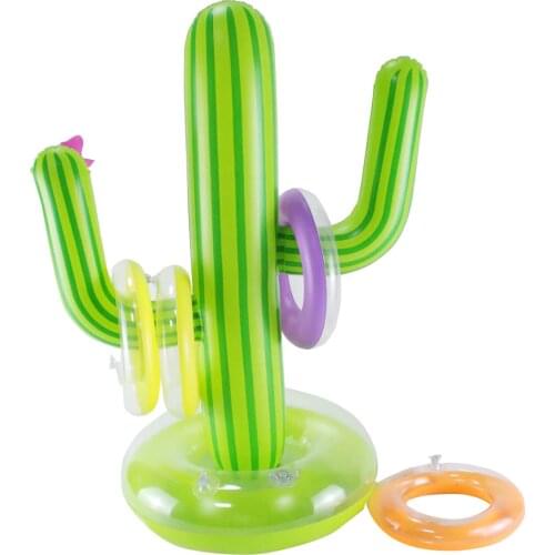 Cactus Swimming Pool Ring Toss Games Inflatable Pool Toys With 4 Ring Summer Family Outdoor Party Game