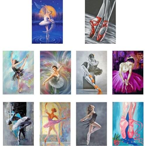 Ballet Girl Diamond Painting 5D DIY Full Round Drill Characters Series Wall Picture Home Decoration Gift Hanging Painting 30x40