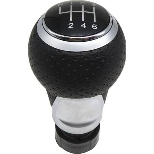 FaroeChi R 1 2 3 4 5 6 Speed Leather Gear Shift Knob Chrome R123456 For Audi A4 S4 B8 8K A5 8T Q5 8R S Line 07-15