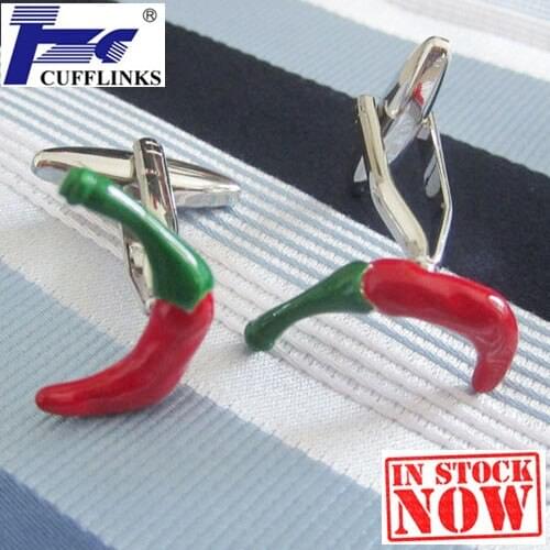 Red Pepper Cufflink Cuff Link 2 Pairs Free Shipping Promotion