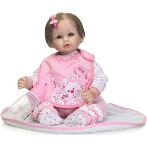 Simulation reborn baby doll vinyl silicone real soft touch cute big eyes girl doll beautiful toys for children on Birthday