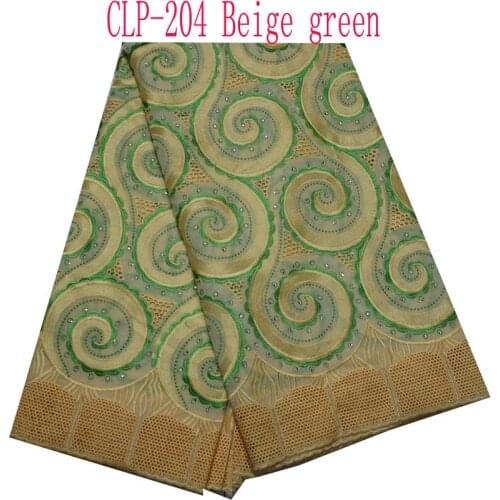 Best quality embroidered fabric swiss voile lace with rhinestones for wedding party dress CLP-204