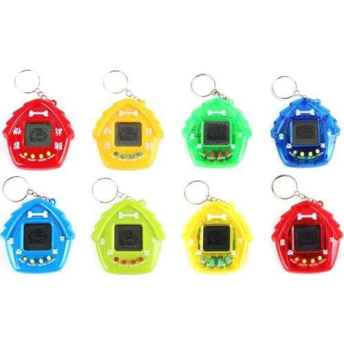Mini Keychain Electronic Pet Toy Anti-Anxiety Toy for Kids Toddler Gift Portable Interactive Key Ring Set with Light Mus