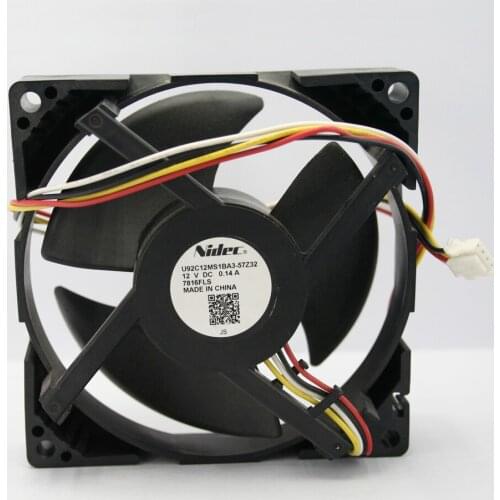 New Original Nidec U92C12MS1BA3-57Z32 DC 12V 0.14A 9cm for refrigerator cooling fan