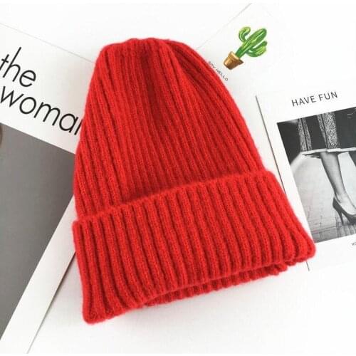 Cotton Solid Thicken Knitted Hat Winter Warm Hat Skullies Cap Beanie Hat for Men and Women 31