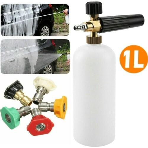 Snow Foam Lance Auto Pressure Washer Jet Quick Release Foam Sprayer with 1/4'' Inch Quick Connector & 5 Washer Nozzle Tips