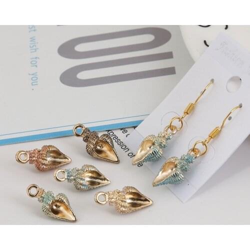 20mm Conch Drop Oil Zinc Alloy Metal Pendant Enamel Sea Snail Charms Pendant For DIY Earring Jewelry Decoration