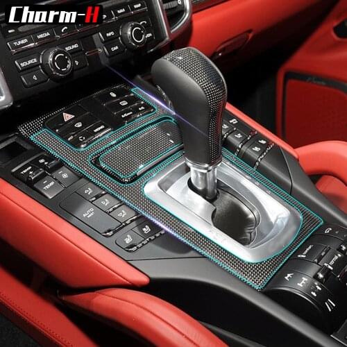 For Porsche Cayenne 2011-2017 Interior Transparent Protective Film Center Console Dashboard Gear Shift Panel Protection Sticker