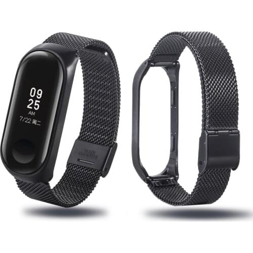 Magnetic buckle Wrist Straps Metal Screwless Stainless Steel For Xiaomi Mi Band 3 Strap Smart Bracelet Wristbands Link Miband 3