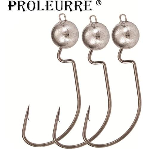 5pcs/lot Crank Lead Jig Head Fishing Hook Carbon Steel Fishhook For Soft Worm Lure 3.5g 5.5g 7.5g 10.5g Barbed Carp Fishing Hook