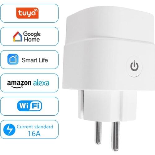 CBE Smart Plug 16A EU Wifi Socket Set Time Remote Voice Control Tuya Smart Life APP Work with Alexa Google Home Smart Home