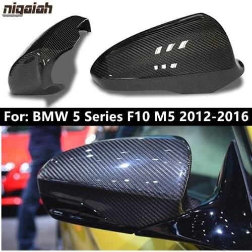 Dry Carbon Fiber Mirror Cap Replacement For BMW F10 M5 Mirror Cover 5 Series Sedan 2012-2015 Car Side Door Wing Shell Housing