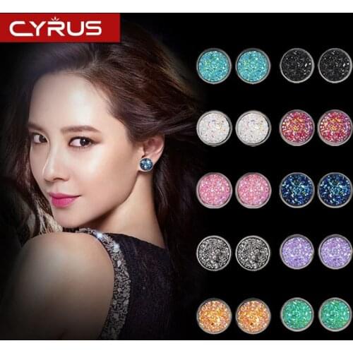 Geometric Round Gypsophila Stainless Steel Stud Earrings For Women Dream Starry Sky Resin Ear Studs 2019 Nice Jewelry