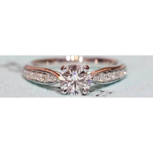 Diamonds Ring Solid 14K White Gold Fine Jewelry 0.4ct VS1 Natural Diamonds Engagement Wedding Ring for Women