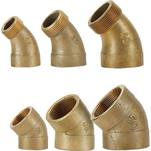1/2" 3/4" 1" 1-1/4" 1-1/2" 2" BSPP Female Male Thread Brass 45 Degree Elbow Pipe Fitting Coupler Connector Adpater