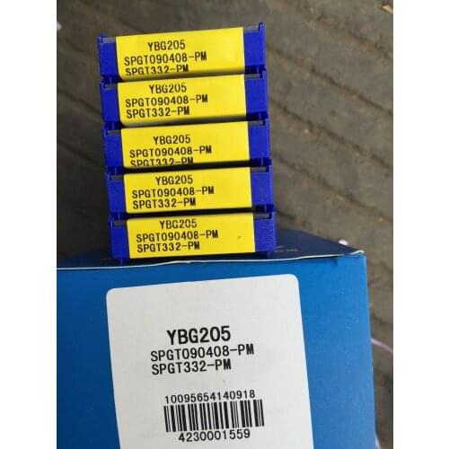 10PCS/SET Shallow hole drill blade inserts YBG205 SPGT090408-PM free shipping