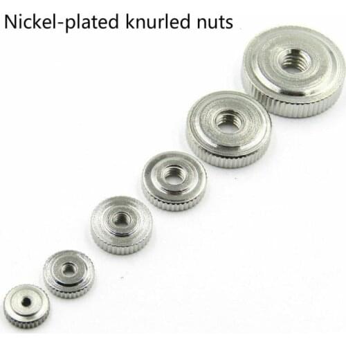 10pcs Knurled Thin Nut M2 M3 M4 M5 M6 Nickel Knurled Thin thumb Nut Flat Head Single Layer Hand tight nut