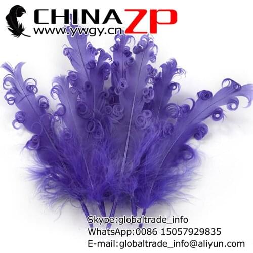 CHINAZP Factory 100pieces/color/lot Selected Prime Quality Dyed Lavender Curled Goose Satinettes Loose Feathers