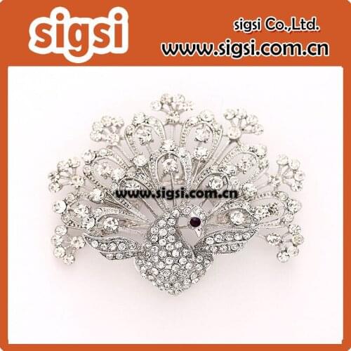 100pcs Peacock Wedding Bridal Bridesmaid DIY Jewelry Crystal Brooch