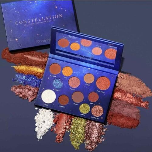 12 Constellation Glitter Eyeshadow pallete professional shimmer powder high pigmented Eye shadow palette New Arrival