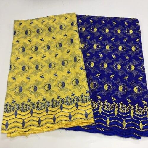 2.5+2.5yard Cotton Dry Lace Nigerian Cotton Lace Fabric African Swiss Voile Lace High Quality Swiss Voile Lace In Switzerland