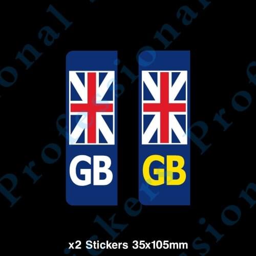 2x GB United Kingdom Number Plate Stickers Road Legal Car EU (CC049) Waterproof Vinyl stickers for car Motos