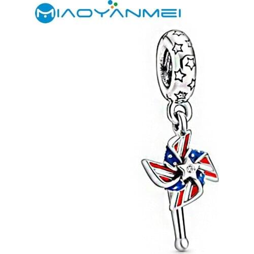 2020 Summer NEW 925 Sterling Silver Bead Fit Original Pandora Bracelets American Windmill Dangle Charm DIY Women Fashion Jewelry