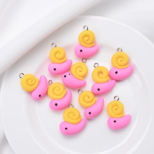 5/10Pcs Yellow Snails Shape Clay Spacer Beads Cute Polymer Clay Beads For Jewelry Making DIY Handmade Necklace Accessories