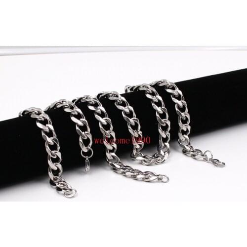 8"-32" Huge 13mm/ 15mm strong Curb Cuban Chain Necklace or Bracelet 316L Stainless Steel Jewelry For Mens Gifts