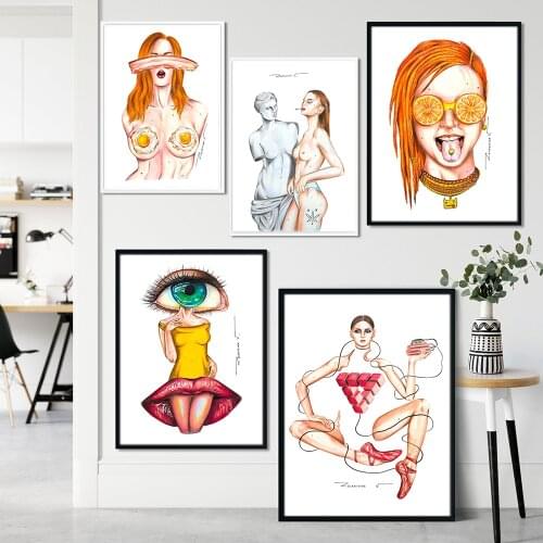 Abstract Human Organs Model Art Print Boho Feminist Poster Woman Eyes Chest Venus Canvas Pictures Doctor Office Room Wall Decor