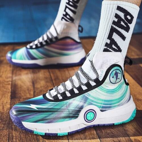 New Spring Basketball Shoes Men Sneakers Children Basket Shoes High Top Anti-slip Sports Flat Trainers Women Retro Gym Footwear