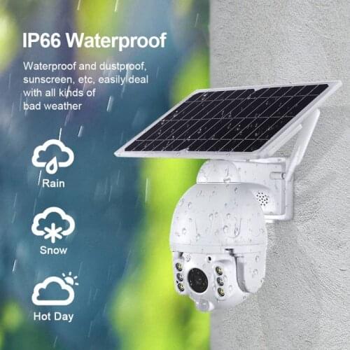 TUYA Low Power Solar Wifi Outdoor Wireless 4X Zoom 7.8W Solar Panles Surveillance Battery Camera