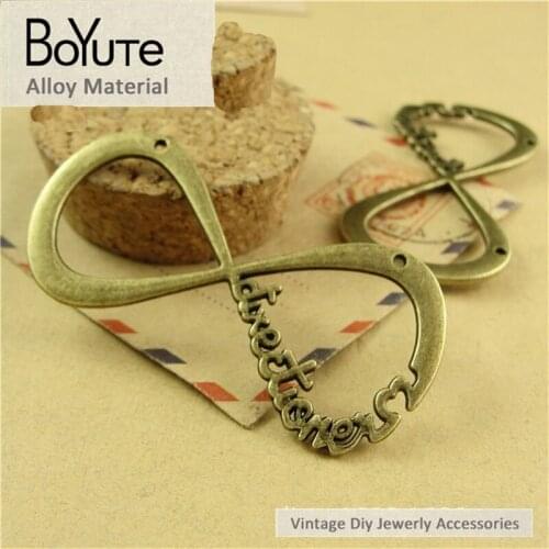 BoYuTe (30 Pieces/Lot) 29*58MM Antique Bronze Necklace Pendants Accessories Wholesale Vintage Zinc Alloy Big Infinity Connector
